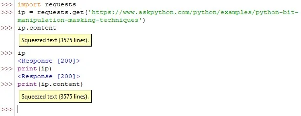Successful Execution Of Requests Get Function
