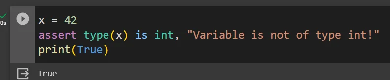 Assert keyword for type of variable