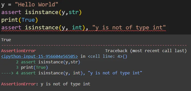 Assert with isinstance